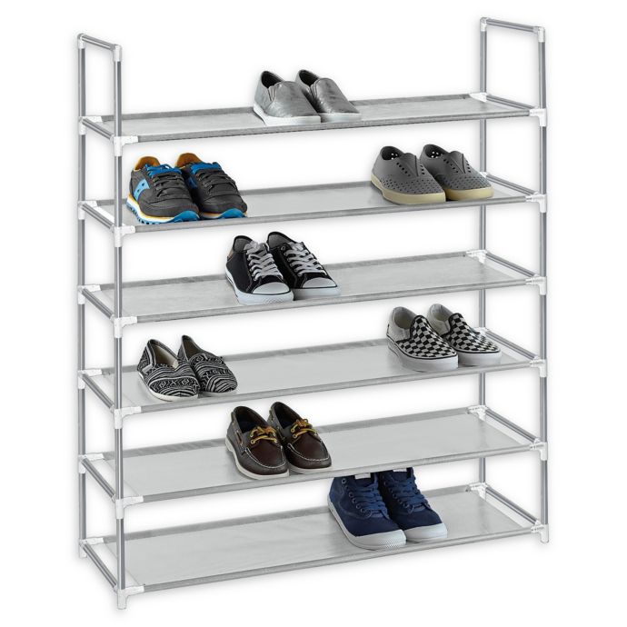 SALT 6 Tier Fabric Shoe Rack in Grey | Bed Bath & Beyond