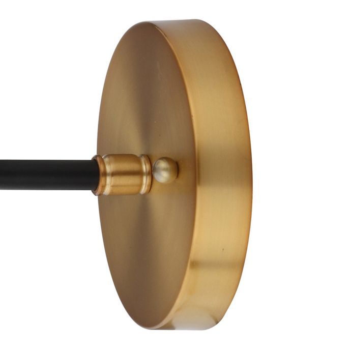 JONATHAN Y Caleb 1-Light 8 Brass Wall Sconce in Black/Brass