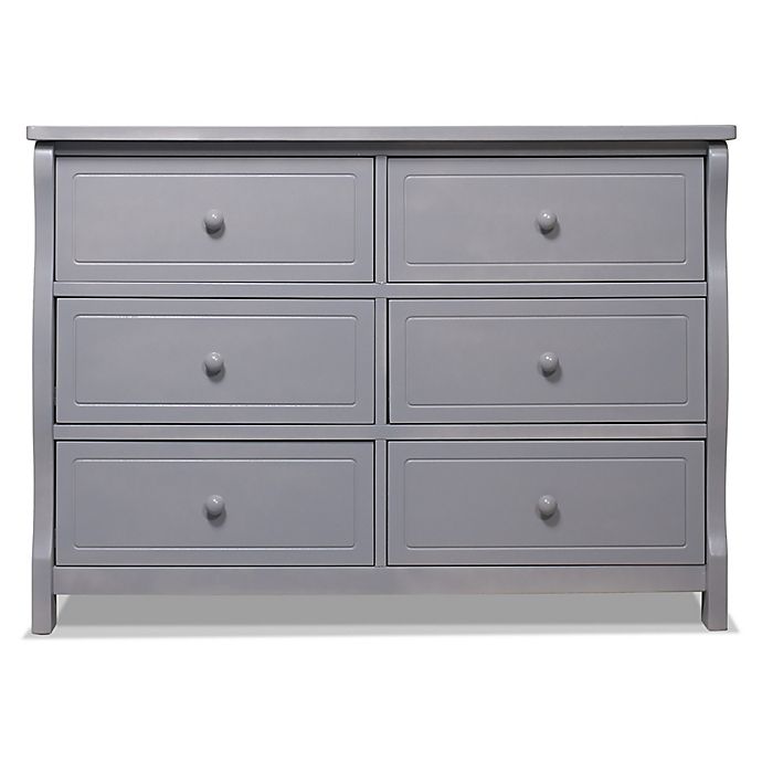Sorelle Princeton Elite 6-Drawer Double Dresser in Weathered Grey