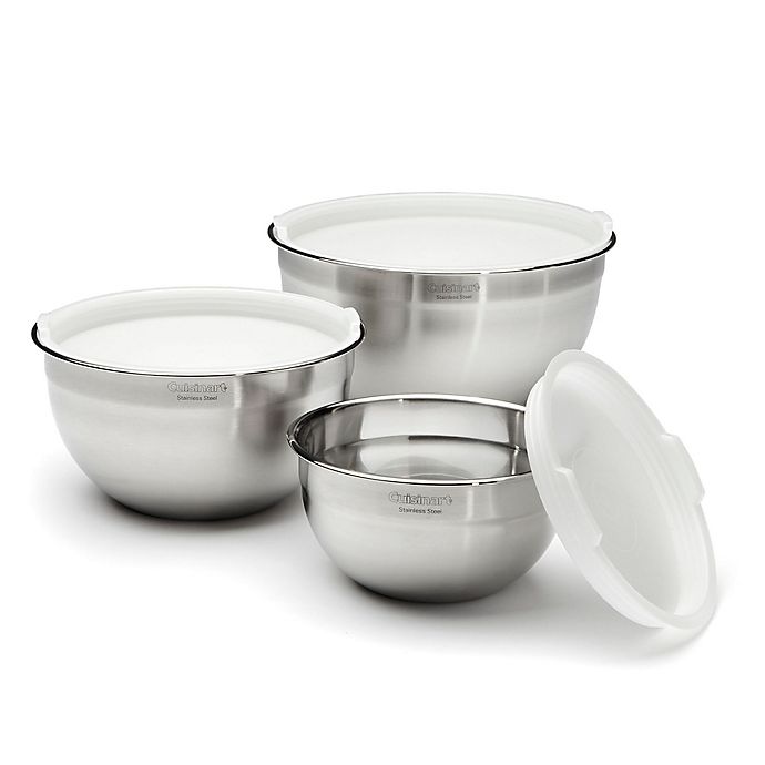 Cuisinart® 3-Piece Stainless Steel Mixing Bowl Set with Lids