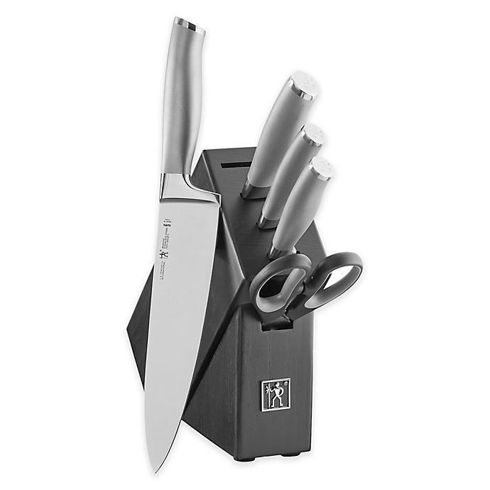 HENCKELS Modernist 6-Piece German Stainless Steel Studio Knife Block Set