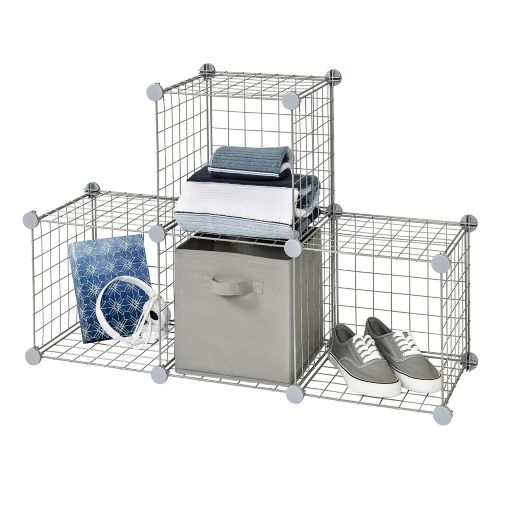 Relaxed Living 12-Inch Wire Cube Grid in Grey