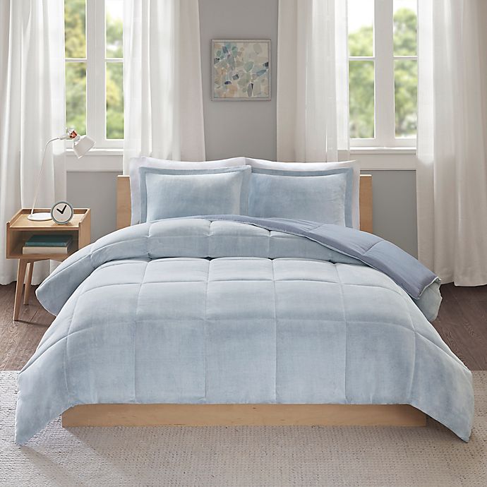 Intelligent Design Carson 3-Piece Reversible Full/Queen Comforter Set in Blue