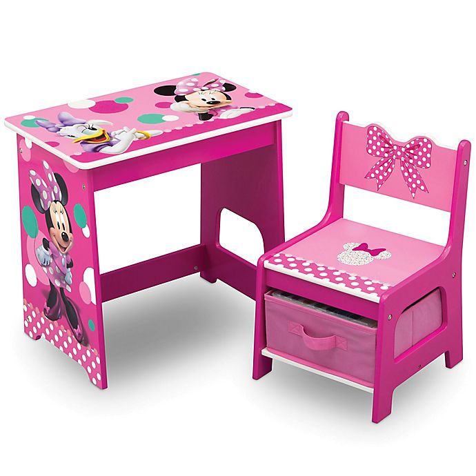 Delta Children Disney® Minnie Mouse Kids Wood Desk and Chair Set in Pink