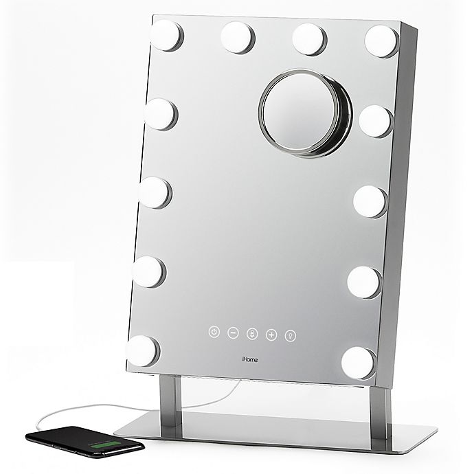 iHome® 10x/1x Beauty Vanity Mirror and Stereo Speaker with Bluetooth® Speakerphone