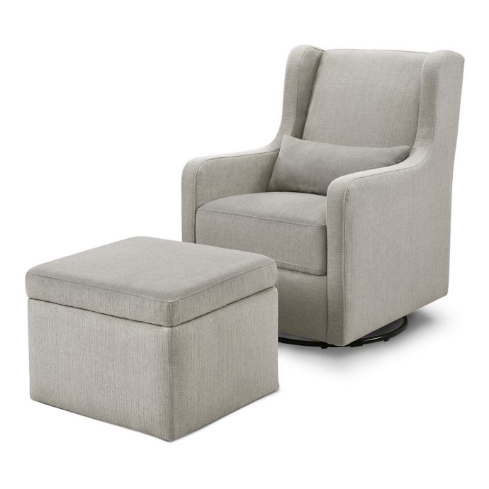 carter’s® by DaVinci® Adrian Swivel Glider with Storage Ottoman in Performance Gray