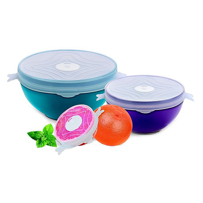 Glass Food Storage Container Set w/ Stainless Steel Date Dial Lids 4 Piece Set 