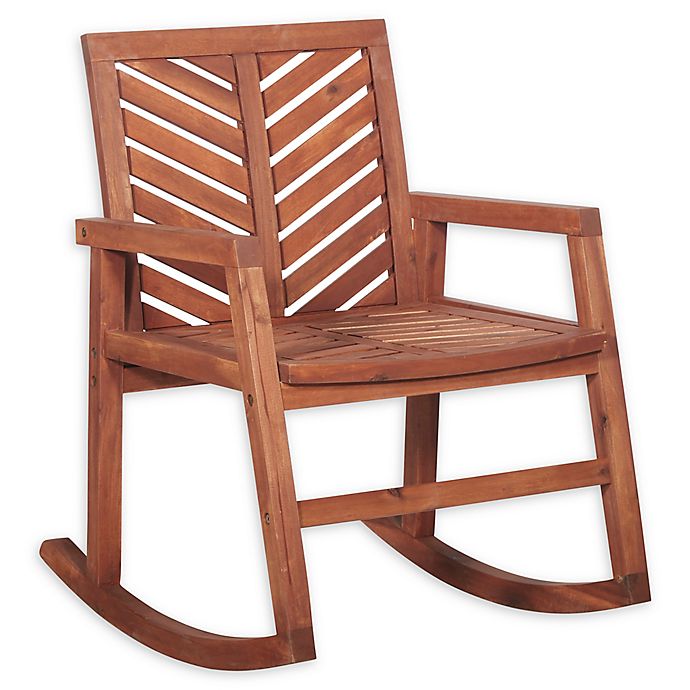 Forest Gate Olive Acacia Wood Outdoor Rocking Chair
