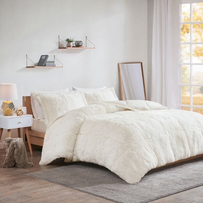 Intelligent Design Malea Reversible Shaggy Faux Fur Comforter Set Bed Bath Beyond