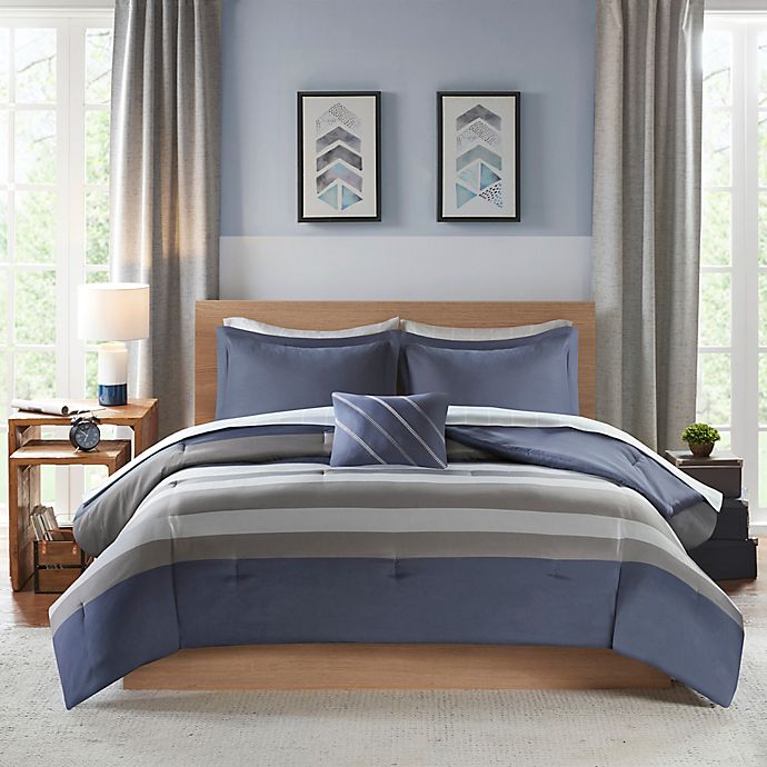Marsden Twin Xl Comforter Set, Blue Twin Bed Bedding