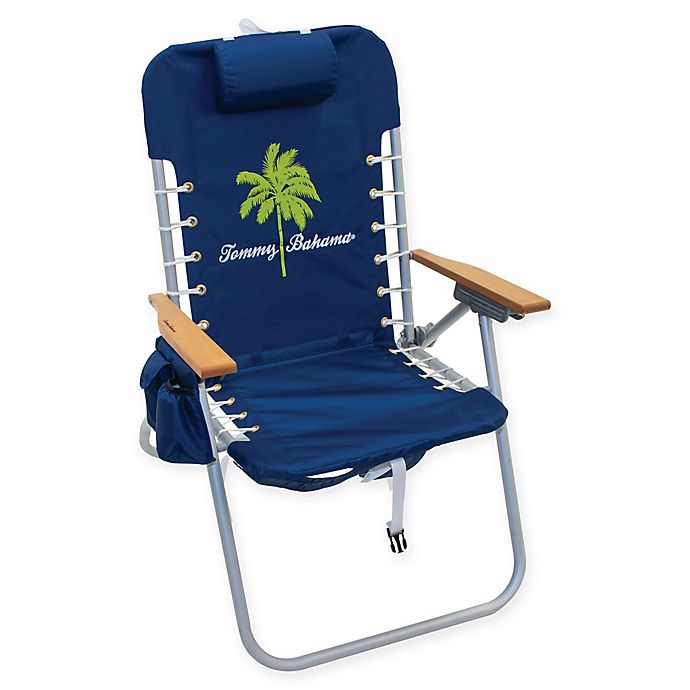 Tommy Bahama 4-Position Backpack Hi Boy Beach Chair in Blue