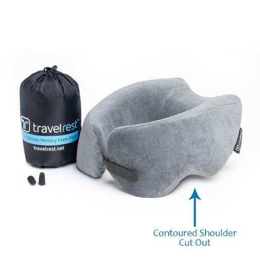 Travelrest® Nest™ Ultimate Memory Foam Travel Pillow in Grey