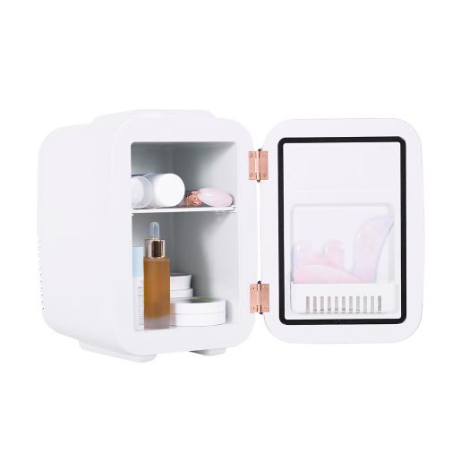 Flawless Mini Beauty And Skincare Refrigerator In White Rose Gold Bed Bath Beyond