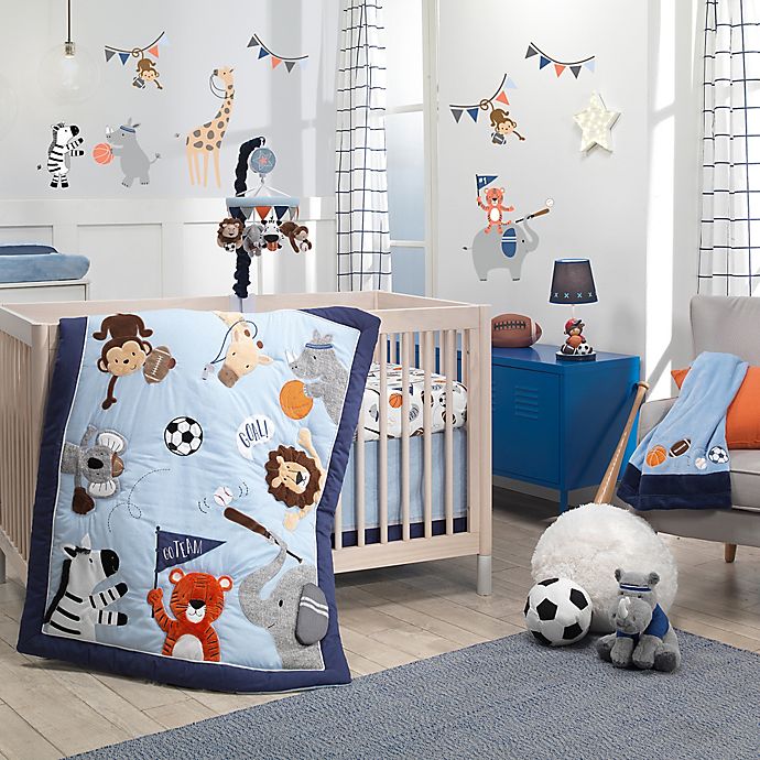 Lambs & Ivy® Sports Fan 4-Piece Crib Bedding Set in Blue