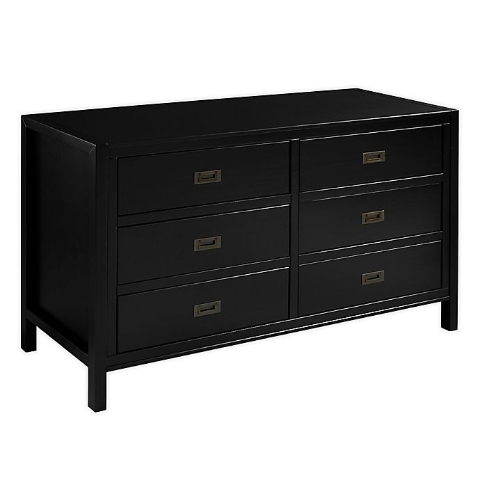 Forest Gate™ Solid Wood 6-Drawer Dresser in Black