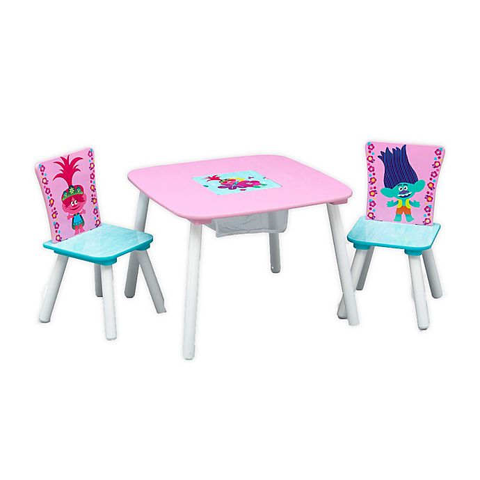 Delta Children Trolls World Tour Table and Chair Set with Storage