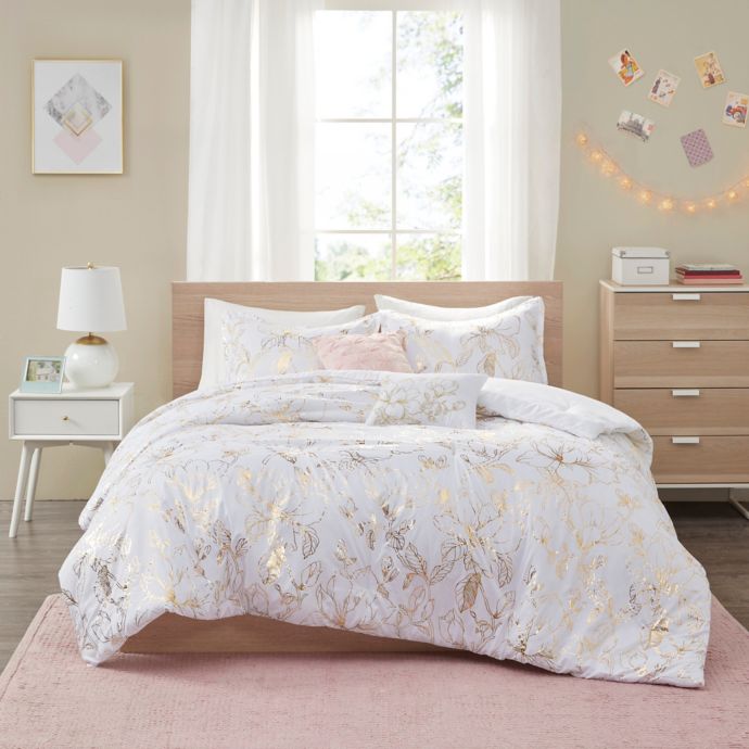 Details about   Comfort Spaces Enya Comforter Set-Modern Floral Design All Season Down Alternati 