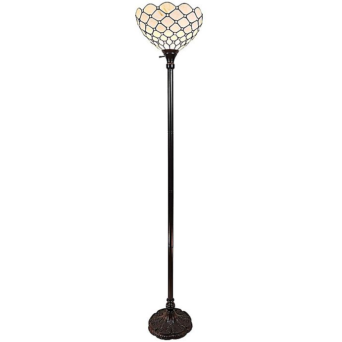Tiffany Style Jeweled Torchiere Floor Lamp