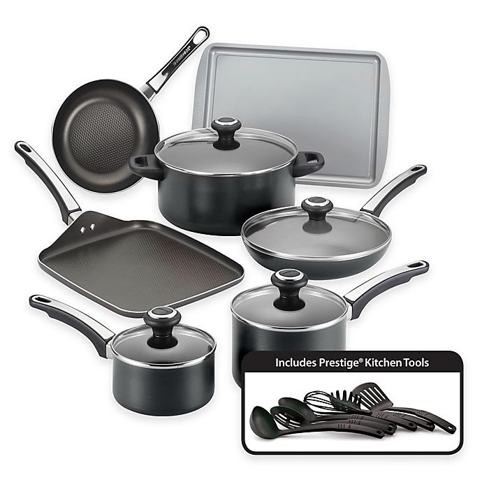 Farberware® High Performance Nonstick Aluminum 17-Piece Cookware Set in Black