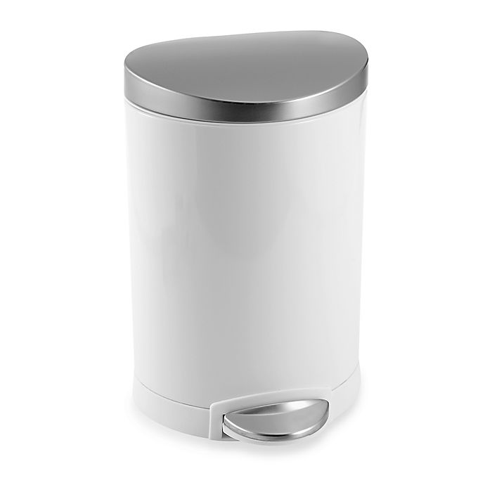 simplehuman® 6-Liter Semi-Round Step Can in Stainless Steel