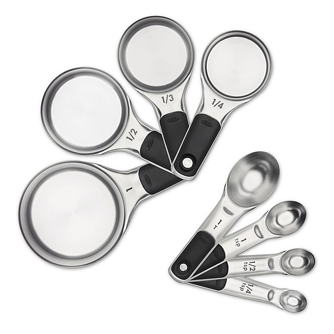 8 Pcs/set Durable Stainless Steel Measuring Cups Spoons Set Kitchen Baking Tools 