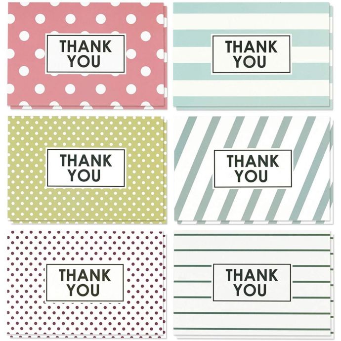 Best Paper Greetings Blank Thank You Cards and Envelopes, 6 Colorful