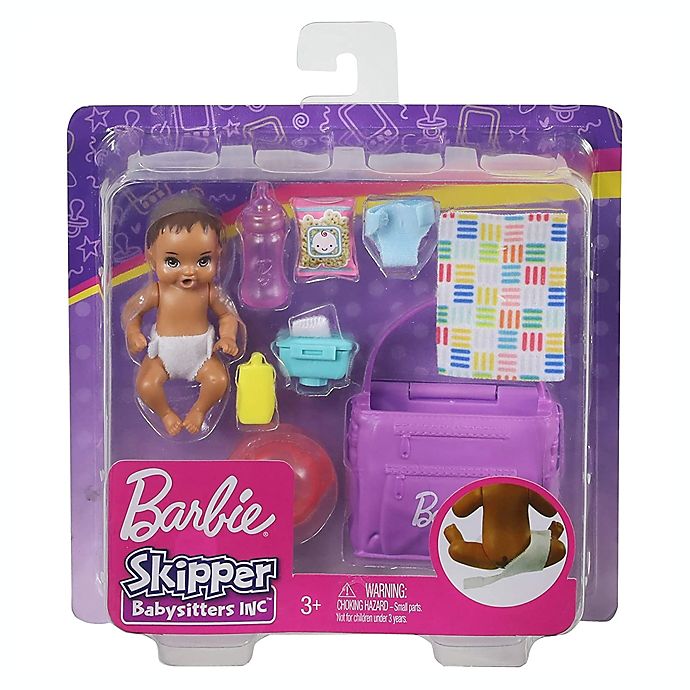 Barbie Skipper Babysitters Inc. Feeding and Changing Playset with Color-Change Baby Doll