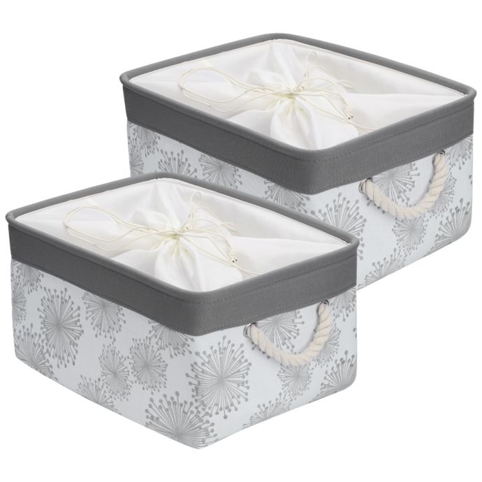 Unique Bargains Foldable Storage Basket Gypsophila Collapsible,2Pack