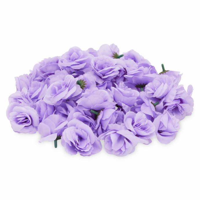 Bright Creations Artificial Purple Rose Silk Flower Heads for Crafts