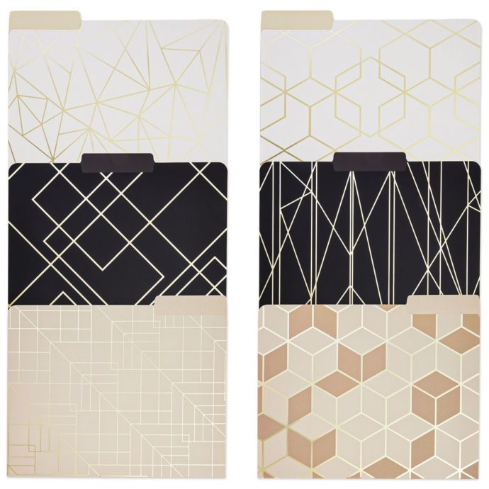 Paper Junkie Decorative File Folders, 1/3 Cut Tab, Letter Size, Gold