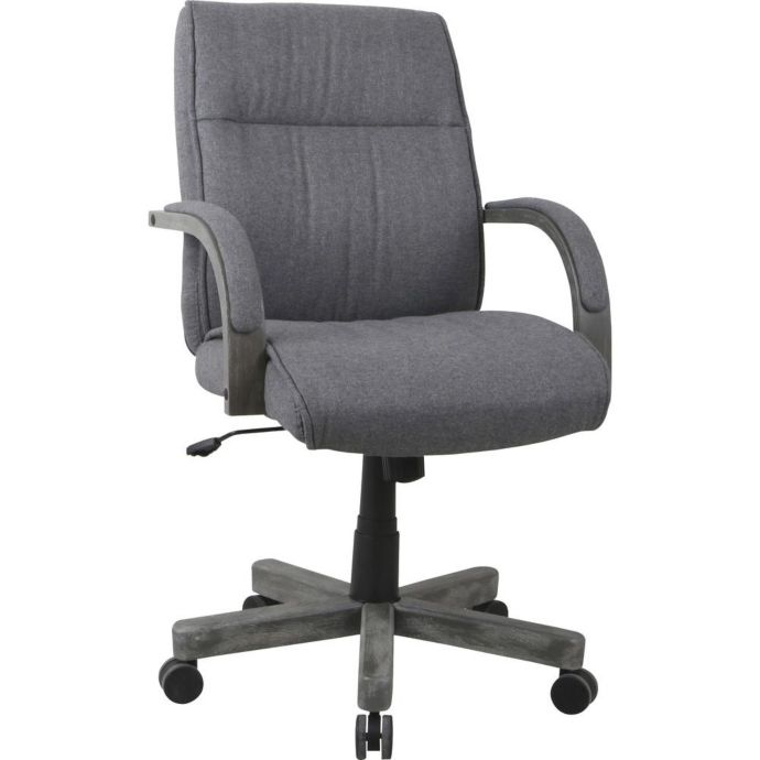 Lorell Gray Fabric HighBack Executive Chair Gray Fabric, Wood Seat