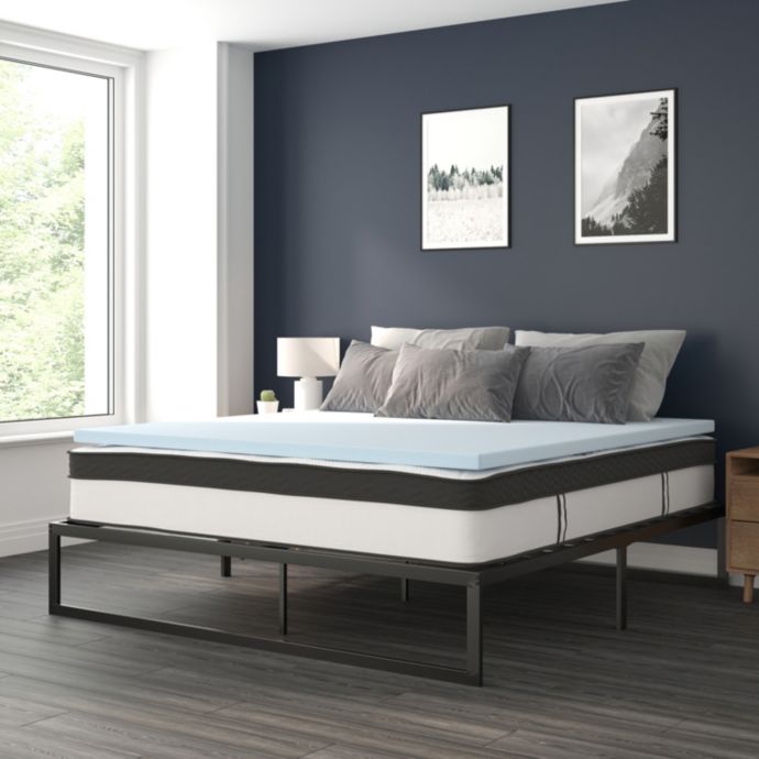 Flash Furniture 14 Inch Metal Platform Bed Frame with 12 Inch Pocket ...