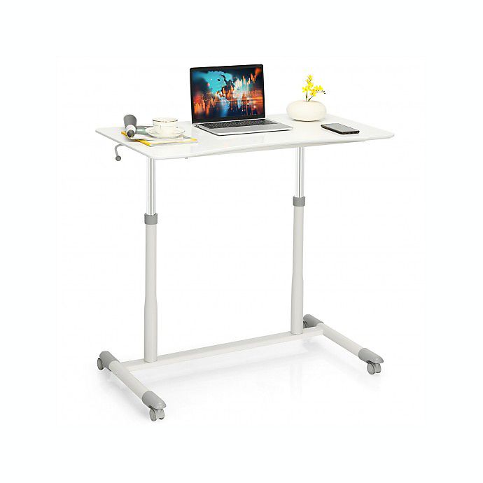 Costway Height Adjustable Computer Desk Sit to Stand Rolling Table