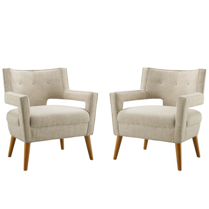 Modway Sheer Upholstered Fabric Armchair Set of 2 | Bed Bath & Beyond