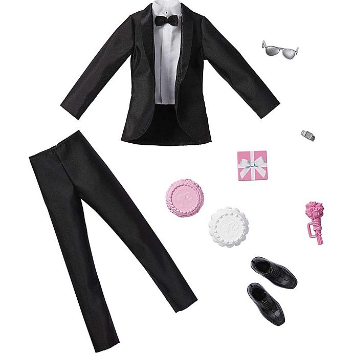 Barbie Fashion Pack  Bridal Outfit for Ken Doll with Tuxedo, Shoes, Watch, Gift, Wedding Cake