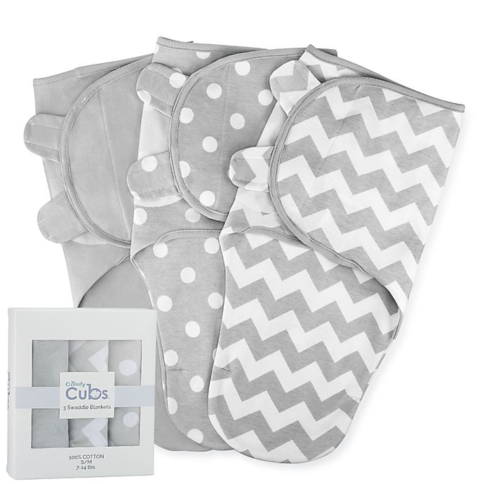 Swaddle Blanket Baby Girl Boy Easy Adjustable 3 Pack Infant Sleep Sack Wrap Newborn Babies by Comfy Cubs (Grey, Large
