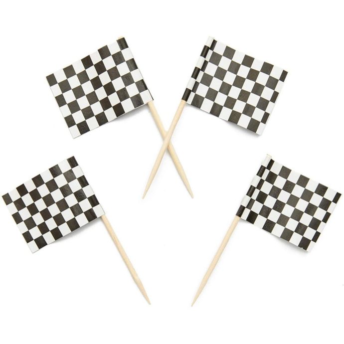 Juvale Black and White Checkered Toothpick Flags for Charcuterie Boards ...