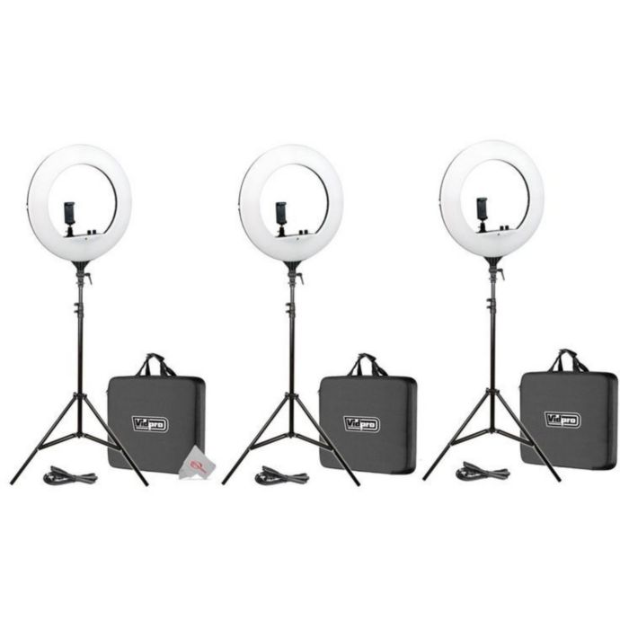 Vidpro Three Pcs RL-18 LED Ring Light Kit With Stand and Case 18\" | Bed ...
