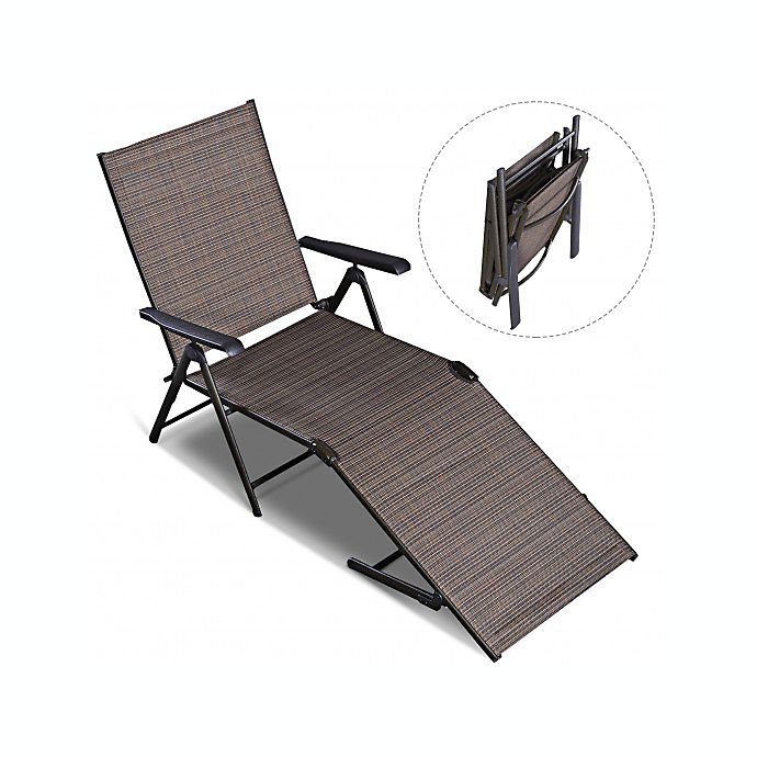 Costway Adjustable outdoor patio pool chaise lounge