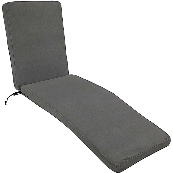 Sunnydaze Outdoor Patio Chaise Lounge Cushion - 72- x 21-Inch - Gray