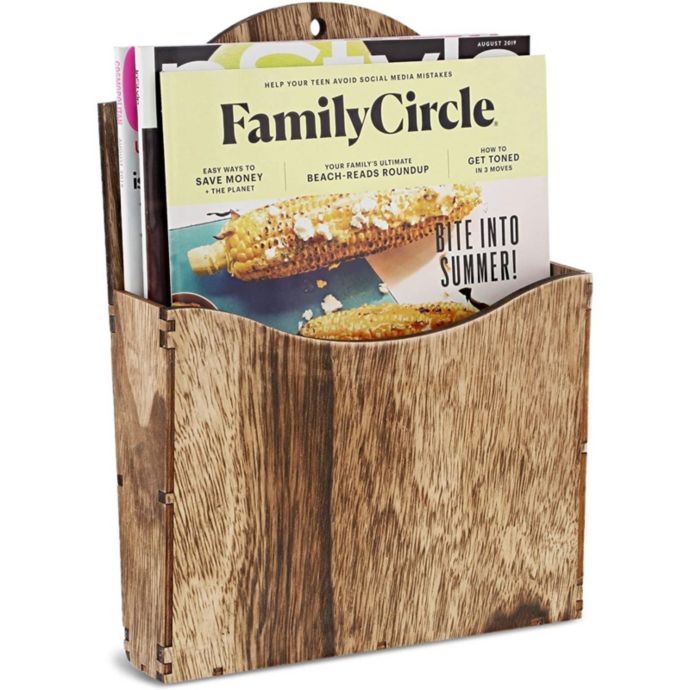 Juvale Rustic Wood Wall Mounted Magazine Holder Bed Bath & Beyond