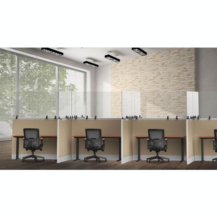 Luxor Reclaim Acrylic Sneeze Guard Cubicle Wall Extender 60" x 30
