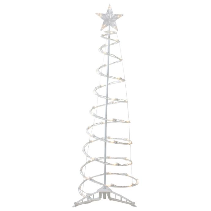 Northlight 4ft LED Lighted Spiral Cone Tree Outdoor Christmas Decoration, Warm White Lights