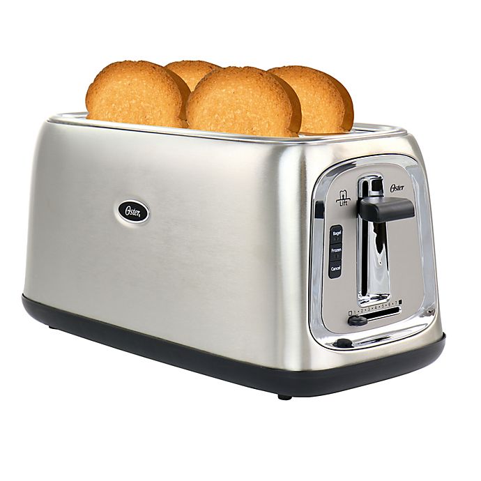 Oster Stainless Steel/Black 4-Slice Extra-Long-Slot Toaster 