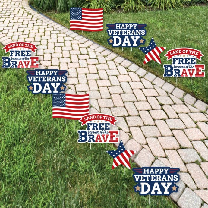 Big Dot of Happiness Happy Veterans Day Lawn Decorations Outdoor