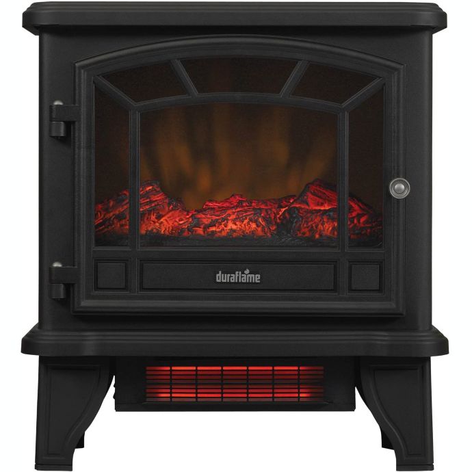 Duraflame 550 Black Infrared Freestanding Electric Fireplace Stove with Remote Control - DFI-550-22
