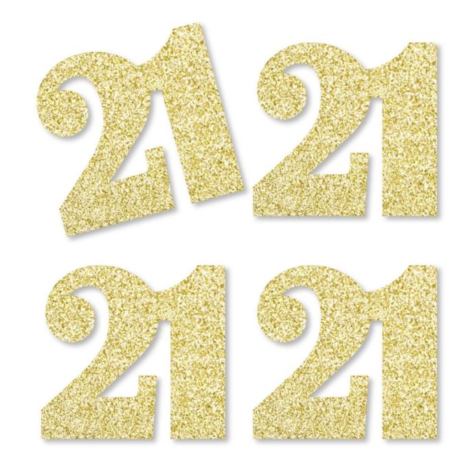 Big Dot of Happiness Gold Glitter 21 - No-Mess Real Gold Glitter Cut ...