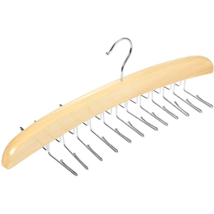 Juvale Wooden Tie Rack with 12 Hooks, Closer Organizer (16 Inches) Bed Bath & Beyond