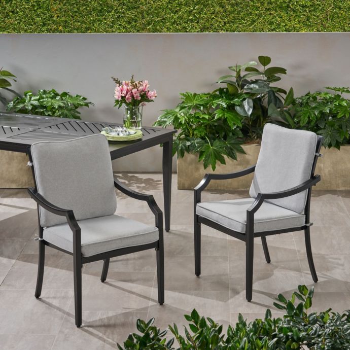 Contemporary Home Living Set of 2 Black Contemporary Outdoor Furniture