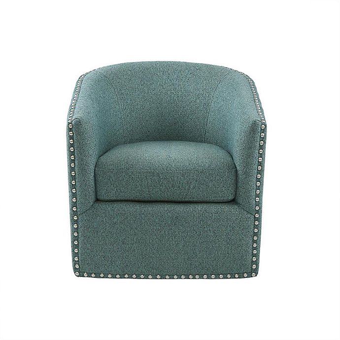 Madison Park Tyler  Swivel Chair, Teal Multi